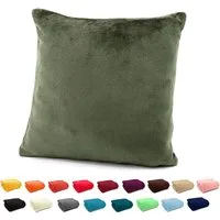 heimtexland Dekokissen Flanell Soft Kuschelkissen Plüsch Kissenbezug, super weich und flauschig, Allergiker geeignet, atmungsaktiv