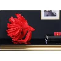 riess-ambiente Tierfigur CROWNTAIL 35cm rot (Einzelartikel, 1 St), Wohnzimmer · Kunststein · Kampffisch · Betta Skulptur · Urban Jungle
