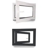 JeCo Fenster Kellerfenster Kunststoff innen weiß / außen Farbe 2-fach Verglasung