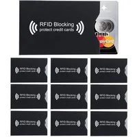 Intirilife Geldbörse (RFID Blocking Hülle, 10-tlg), 10x RFID Blocking Schutzhülle in SCHWARZ - 10 Stück RFID Blocker