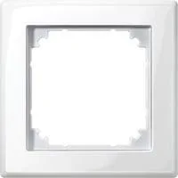 Rahmen einfach mit glänzender Oberfläche, Thermoplast, Schutzart IP20, Maße 80,5x80,5x10,1 mm weiß (glänzend), Retail