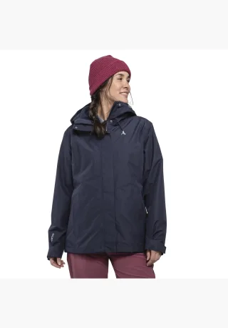 Schöffel 3-in-1-Funktionsjacke "3in1 Jacket Style Okere WMS" Set, 2 Stk. tlg. mit Kapuze mit herauszippbarer Fleecejacke, wasser- und winddicht, atmungsaktiv