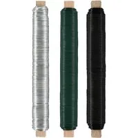 Nordstern Bindedraht Blumendraht Basteldraht 3er Pack, (Grün/Schwarz/Silber), Wickeldraht Ø 0,65 mm x 38 m