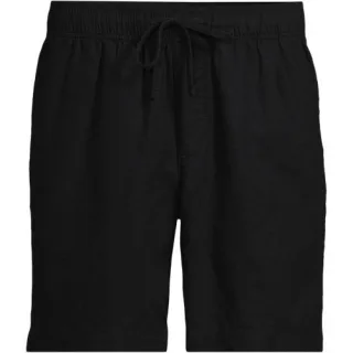 Soft Ease Shorts mit Dehnbund aus Leinenmix, 18 cm, Herren,  Schwarz, Leinen/Baumwoll-Mischung, by Lands' End