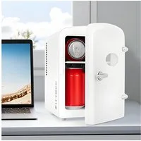 ZMH Kühlbox 4L Mini Kühlschränke - Fridge Leise Rosa/Schwarz/Weiß 12V 230V, 4 l, Kühlschrank für Getränke Flüsterleiser Betrieb 25 dB Reisen Wohnmobil