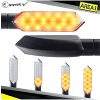 Area1 Blinker Motorrad LED Blinker E-geprüft Set (2 Stück) M8 mit Lauflichteffekt