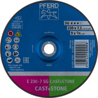PFERD TOOLS Schruppscheibe E Leistungslinie SG CAST+STONE für Guss/Stein - 62914720