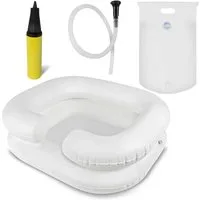 pulox Waschbecken Aufblasbares Haarwaschbecken inkl. Duschbeutel mit Brause