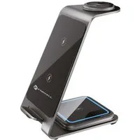 Forcell Simply Charge Wireless Charger (2000 mA, Einzelgerät, Einzelladegerät mit USB-C-Kabel, 3in1 Ladegerät, 15 W, Qi, Alu, USB-C, Schnellladung, grau)