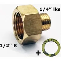 Phönix Germany Anschlussstück gs-a, (2-tlg), Übergang 1/2" R x 1/4" lks LPG Gas Adapter für Gaskocher Gasschlauch