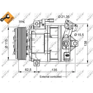 NRF Klimakompressor Nissan X-Trail Renault Espace Laguna Vel 2,0