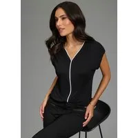 Laura Scott V-Shirt mit elegantem Kontrast-Tape