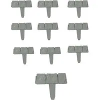 LB H&F Lilienburg Beetbegrenzung 10er Set Beeteinfassung Steinoptik Beetrand Grau Rasenkante 2,50 Meter, gartendeko garten deko mähkante umrandung stecken gartenpalisade stein mauer steckelement rasenkantensystem wetterfest frostsicher, rasenbegrenzu