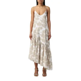 Armani Exchange - Maxikleid für Damen, Asymmetrischer Saum (Sand)