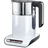 BOSCH Wasserkocher TWK8611P, Abschaltautomatik, Überhitzungsschutz, Temperaturwahl, 1,5 l, 2400 W, Warmhaltefunktion, weiß