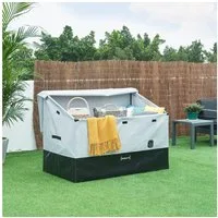 casa.pro Auflagenbox, mit Plane »Alanno« Stahl 147 x 86 x 109 cm Grau / Schwarz
