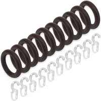 Liedeco Gardinenring, Gardinenstangen, (Packung, 10-St., mit Faltenlegehaken), für Gardinenstangen Ø 28 mm