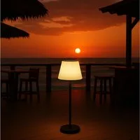 MeLiTec LED Solarleuchte Solar-Gartenleuchte SO50, LED wechselbar, warmweiß, Solar-Lampe Lounge-Licht, Outdoor-Leuchte Farbwechsel, auch Tischlampe