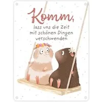 speecheese Metallschild Meerschweinchen Metallschild in 15x20 cm mit Spruch Zeit Schönem