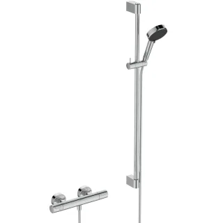 Ideal Standard Brausegarnitur mit Thermostat CerathermT25N Brausestange 90cm Chrom, A8541AA A8541AA