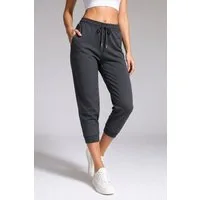 ROSS CAMP 3/4-Hose Damen - Jogginghose mit Kordelzug, Sporthose, Caprihose mit Elastikbund, bequem, Baumwollmix, atmungsaktiv