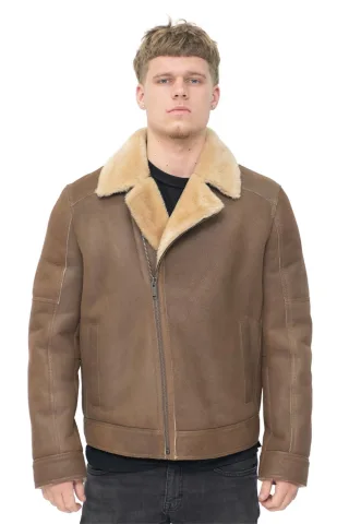 Herren-Bikerjacke aus Schafsleder-Bruma
