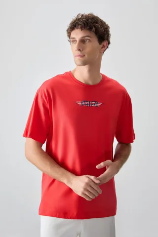 Übergroßes Baumwoll-Logo-T-Shirt