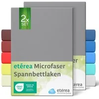 etérea Himmlische Qualität Spannbettlaken etérea Microfaser Kinder Spannbettlaken Doppelpack, Microfaser, Gummizug: rundum, (2 Stück)