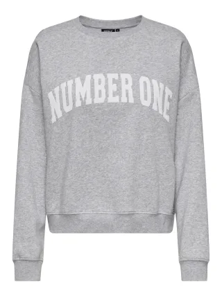 ONLY - ONLSWEAT LIFE L/S CREW O.SIZE STATE NOOS Light Grey Melange - Gr. - L