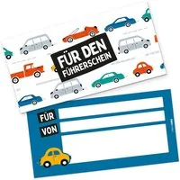 itenga Grußkarten itenga Geschenkgutschein zum Führerschein - Gutschein zum Ausfüllen Ka
