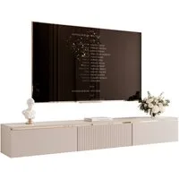 yourhouse24 Lowboard TV SELIA 200 in Kaschmir – Asymmetrische Riffelung