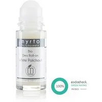 myrto Naturkosmetik Körperpflegemittel Bio Deo Roll-on White Patchouli ohne Aluminium und Alkohol, für empfindliche Haut, hemmt Geruchsbildung, ohne Aluminium & Alkohol