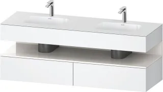 Duravit Qatego Einbauwaschtisch mit Konsolenwaschtischunterbau Weiß Matt 1600x550x600 mm - QA4797022 QA4797022180000