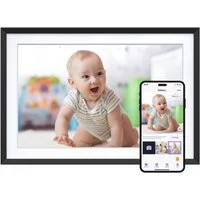EKASN 10,1 Zoll schwarz Digitaler Bilderrahmen (25,65 cm/10,1 ", 800 x 1280 Pixel, 16 GB, IPS-Touch-Display, App-Fotoübertragung & Automatische Drehung)