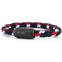 Akitsune Armband Portus Nylonarmband Mattschwarz - Blau-Multicolor 23cm