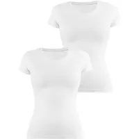 Janice Kurzarmshirt 2 x Damen T-Shirt Nysa Figurbetontes Shirt aus Baumwolle