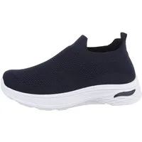Ital-Design Damen Low-Top Freizeit Sneaker (85698325) Flach Sneakers Low in Dunkelblau