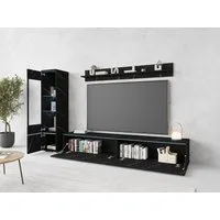 Home affaire Wohnwand VERA I, Vitrinen Türanschlag links/rechts wechselbar, (Komplett-Set, 3-St), Mediawand 230 cm, Vitrine mit Verglasung, stehend und hängend