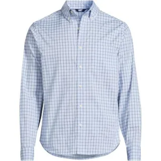 Ultimativ-Hemd, Tailored Fit, Herren,  Blau, Elasthan/Baumwoll-Mischung/Polyester-Mischung, by Lands' End