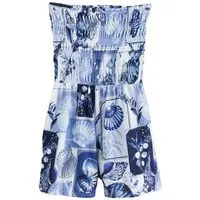 Next Playsuit Gesmokter Bandeau-Playsuit, Kurzgröße (1-tlg)