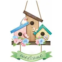 FOUORTUNATE-BEE Dekohänger Frühlings-Willkommensschild für die Haustür im Landhausstil, Dekoratives Türschild für Frühling, Eingangsbereich und Zuhause