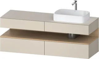 Duravit Qatego Konsolenwaschtischunterbau wandhängend Taupe Supermatt 1600x550x600 mm - QA4778030830 QA4778030830000