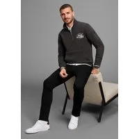 DELMAO Sweatshirt Troyer mit moderner Ärmeltasche