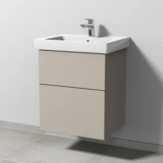 Sanipa 3way Waschtischunterbau zu Villeroy & Boch Subway 2.0 Waschtisch mit 2 Auszügen, Kaschmir-Mat SP6111U