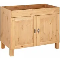Home affaire Spülenschrank Oslo 100 cm breit, inklusive Einbauspüle aus Edelstahl, aus Kiefer