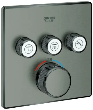 GROHE Thermostat Grohtherm SmartControl 29126 eckig FMS 3 ASV hard graphite geb., 29126AL0 29126AL0