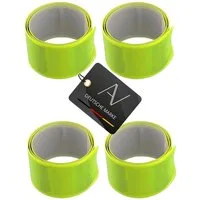 AVANA Reflektorband reflektierendes Schnapparmband Reflektor Armband Klatscharmband Joggen, Fahrrad, Leuchtarmband, Neon-Gelb