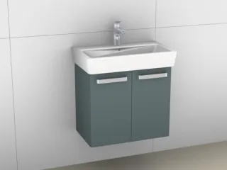 Artiqua 413 Waschtischunterschrank für Renova Compact 226160 Stahlgrau, 413-WU2T-K122-7142-88 413-WU2T-K122-7142-88