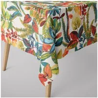 SCHÖNER LEBEN. Tischdecke Tonga Spice Exotik Blätter Pflanzen bunt, made in Germany,handmade