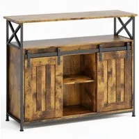 Bealife Sideboard Küchenschrank, Aufbewahrungsschrank mit 2 Schiebetüren